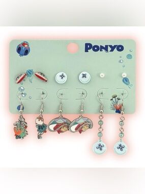 Studio Ghibli Ponyo Ocean Icon Earring Set